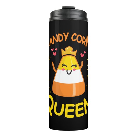 Candy Corn Queen Cute Halloween Kawaii Crown Thermosbeker (Voorkant)