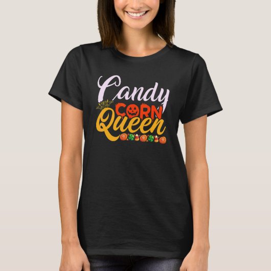 Candy Corn Queen Dit is mijn Halloween-kostuum T-shirt (Voorkant)