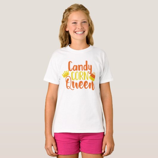 Candy Corn Queen Fun Halloween T-shirt (Voorkant volledig)