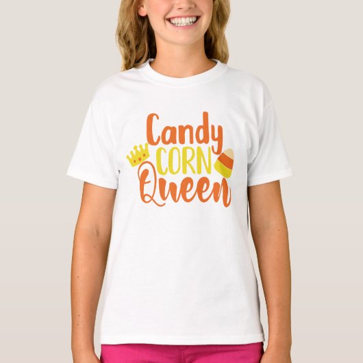 Candy Corn Queen Fun Halloween T-shirt (Voorkant)