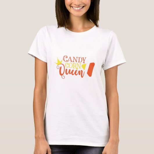 Candy Corn Queen Funny Cute Halloween T-shirt (Voorkant)