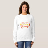 Candy Corn Queen Funny Cute Halloween Trui (Voorkant volledig)