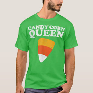 Candy Corn Queen Funny Halloween Retro 80's 70's C T-shirt