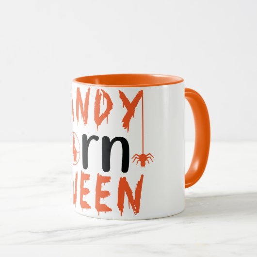 Candy Corn Queen Witch Halloween Mok (Voorkant rechts)