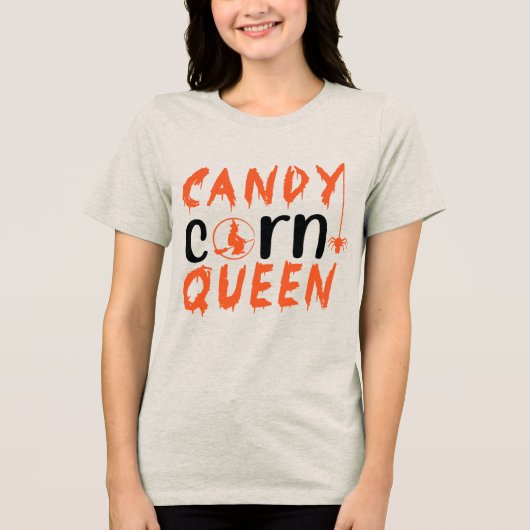 Candy Corn Queen Witch Halloween T-shirt (Voorkant)