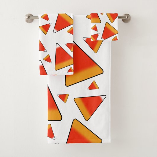 Candy Corn Red en Sinaasappel Bad Handdoek (Insitu)