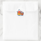 Candy Corn Ronde Sticker (Tas)