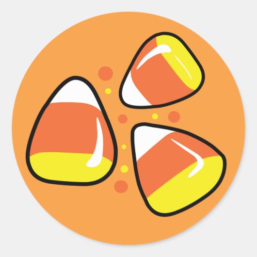 Candy Corn Ronde Sticker (Voorkant)