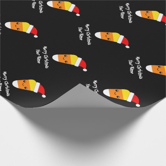 Candy Corn Santa Slause kerstinpakpapier Cadeaupapier (Hoek)