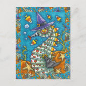 CANDY CORN SEAHORSE, ONDER HET ZEE HALLOWEEN FISH BRIEFKAART (Voorkant)