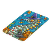 CANDY CORN SEAHORSE, ONDER HET ZEE HALLOWEEN FISH MAGNEET (Linkerzijde)