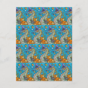 CANDY CORN SEAHORSE WITCH, ONDER HET ZEE HALLOEEN BRIEFKAART