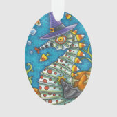 CANDY CORN SEAHORSE WITCH, ONDER HET ZEE HALLOEEN ORNAMENT (voorkant)