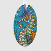 CANDY CORN SEAHORSE WITCH, ONDER HET ZEE HALLOEEN ORNAMENT (voorkant)