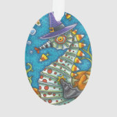 CANDY CORN SEAHORSE WITCH, ONDER HET ZEE HALLOEEN ORNAMENT (achterkant)