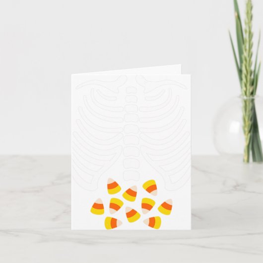 Candy Corn Skelet Rib Cage Halloween Kostuum Kaart (Voorkant)