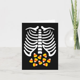 Candy Corn Skelet Rib Cage Halloween Kostuum Kaart