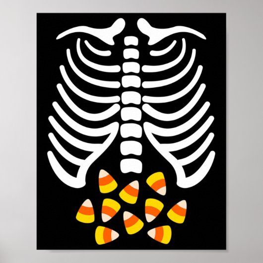 Candy Corn Skelet Rib Cage Halloween Kostuum Poster (Voorkant)