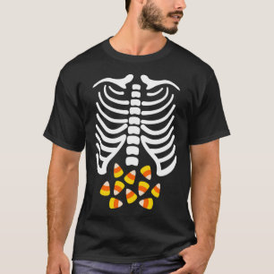 Candy Corn Skelet Rib Cage Halloween Kostuum T-shirt