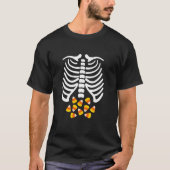 Candy Corn Skeleton Rib Cage Halloween Costume  T-shirt (Voorkant)