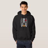 Candy Corn Skeleton Rib Cage Hart Grappig Hallowee Hoodie (Voorkant volledig)