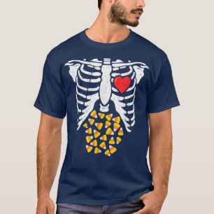 Candy Corn Skeleton Zwangerschap XRay Halloween Co T-shirt