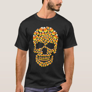 CANDY CORN skull Halloween Funny Costume T-shirt