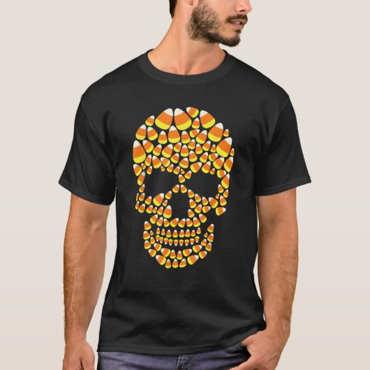 CANDY CORN skull Halloween Funny Costume T-shirt (Voorkant)