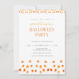Candy Corn Spooktacular Halloween Party Uitnodigin Kaart