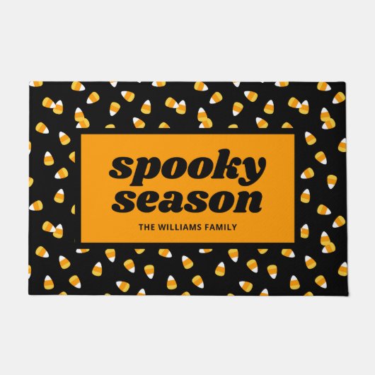 Candy Corn Spooky Seizoen Halloween Deurmat (Voorkant)