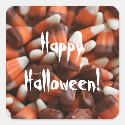 Candy Corn Square Sticker (Voorkant)