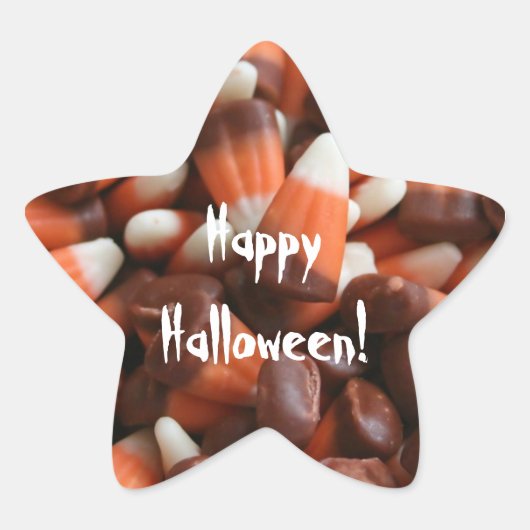 Candy Corn Star-Sticker Ster Sticker (Voorkant)