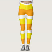 Candy Corn Stripes Herfst Leggings (Voorkant)