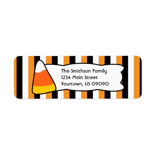 Candy Corn Stripes Return Address Labels (Voorkant)