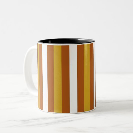 Candy Corn Stripes Tweekleurige Koffiemok (Voorkant links)