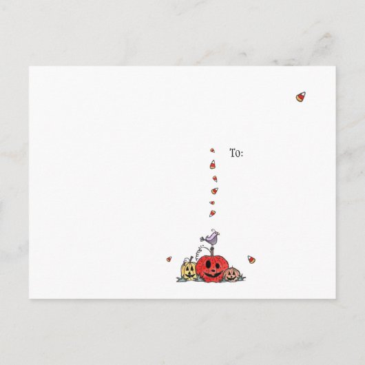 Candy Corn Tree Jack O Lantern Happy Halloween Briefkaart (Achterkant)