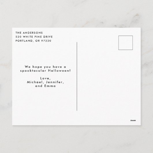 Candy Corn Trick or treat Halloween Foto Feestdagenkaart (Achterkant)