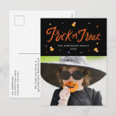 Candy Corn Trick or treat Halloween Foto Feestdagenkaart (Voorkant / Achterkant)