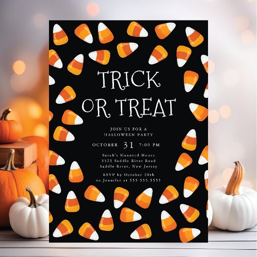 Candy Corn Trick or treat Halloween Kaart