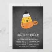 Candy Corn Trick or treat Halloween Party Kaart (Voorkant)