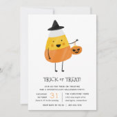 Candy Corn Trick or treat Halloween Party Kaart (Voorkant)