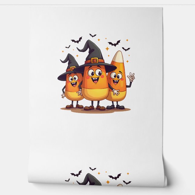 Candy Corn Trio - Grappige Halloween-personages Behang (Afrollen)
