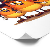 Candy Corn Trio - Grappige Halloween-personages Poster (Hoek)
