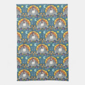 CANDY CORN TURKEY, THANKSGIVING BIRD KITCHEN TOWEL THEEDOEK (Verticaal)