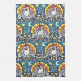 CANDY CORN TURKEY, THANKSGIVING BIRD KITCHEN TOWEL THEEDOEK