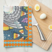CANDY CORN TURKEY, THANKSGIVING BIRD KITCHEN TOWEL THEEDOEK (Quarter Fold)