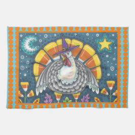 CANDY CORN TURKEY, THANKSGIVING BIRD KITCHEN TOWEL THEEDOEK
