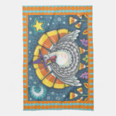 CANDY CORN TURKEY, THANKSGIVING BIRD KITCHEN TOWEL THEEDOEK (Verticaal)