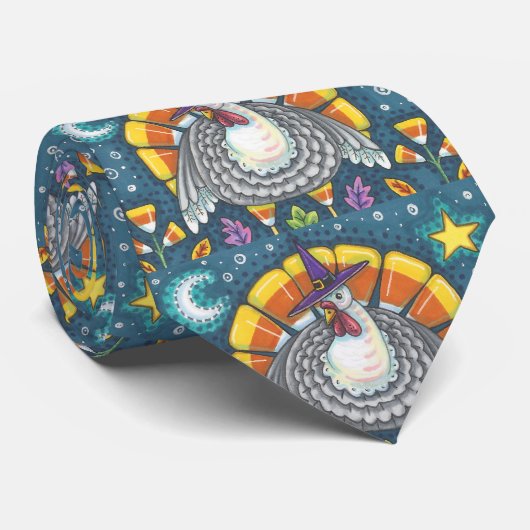 CANDY CORN TURKEY, THANKSGIVING HOLIDAY STROPDAS (Opgerold)