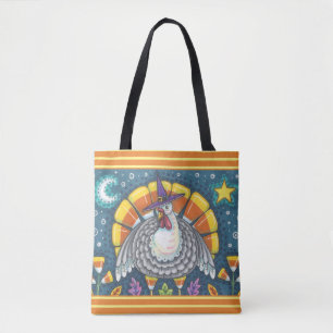 CANDY CORN TURKEY THANKSGIVING SHOULDER CANVAS TAS